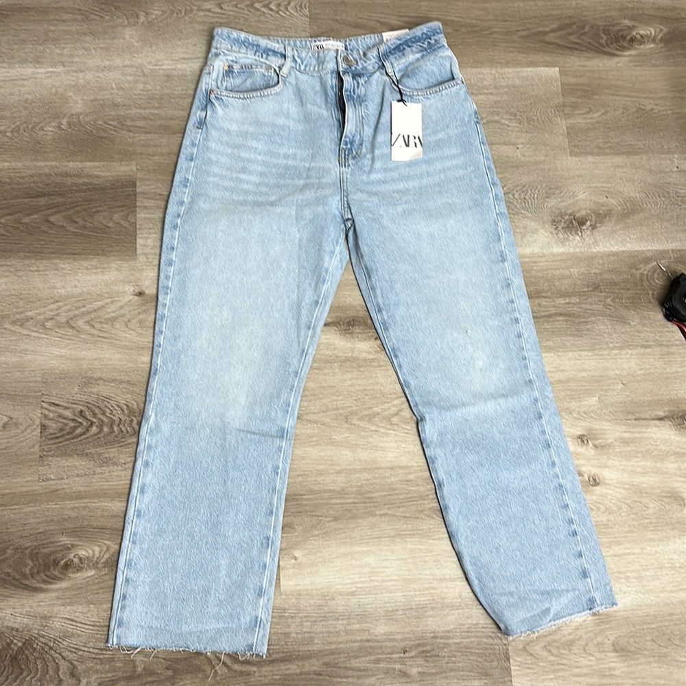 Zara High Rise Straight Leg Jeans NWT
